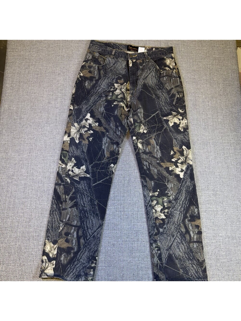 Browning Camo Hunting Jeans Men’s 36x32 Mossy Oak 100% Cotton Y2K USA Outdoor